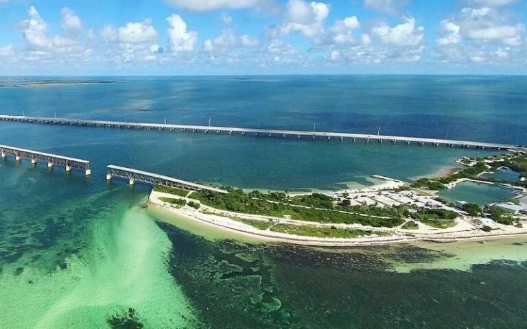 aerial view of bahia honda park at keys helicopter tours marathon