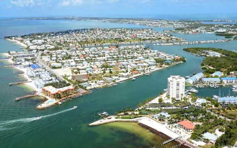 aerial view of key colony at keys helicopter tours marathon