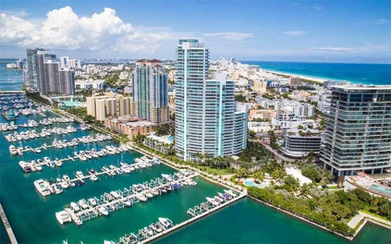 aerial view of miami from helicopter at keen fly fort lauderdale