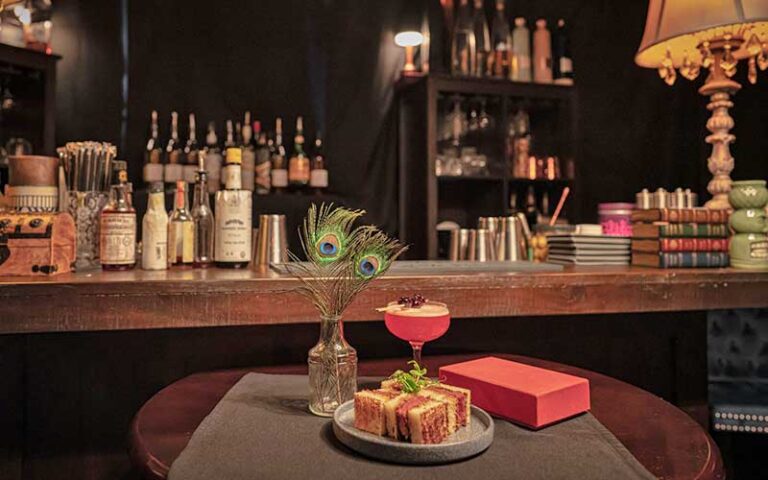 cocktail and dessert on table with bar at rm 901 ft lauderdale
