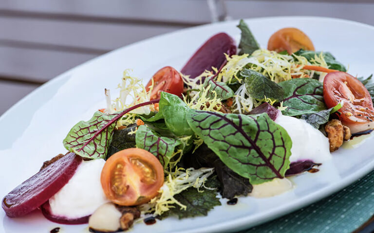colorful fresh salad with beets at azurea at one ocean jacksonville
