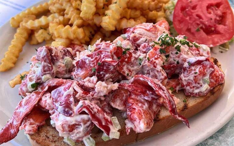 lobster roll entree with fries at coconuts fort lauderdale