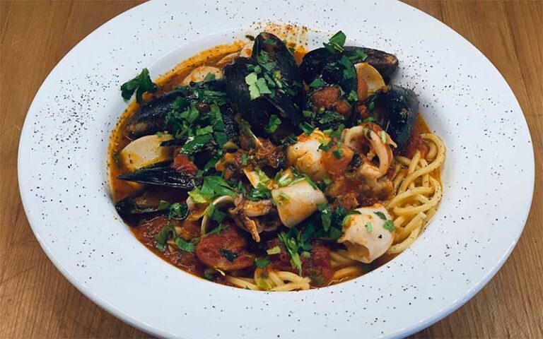 seafood pasta dish at the etna rossi ft lauderdale