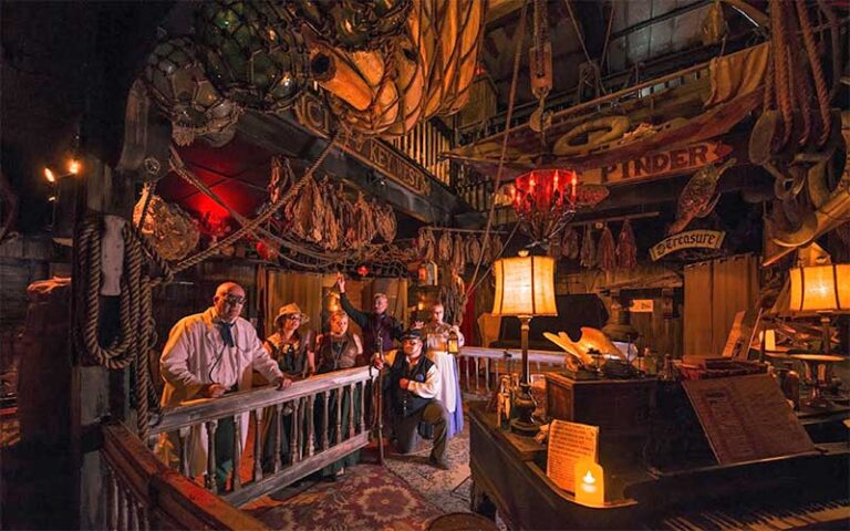 shipwreck interior with performers at ghosts and gravestones tour key west