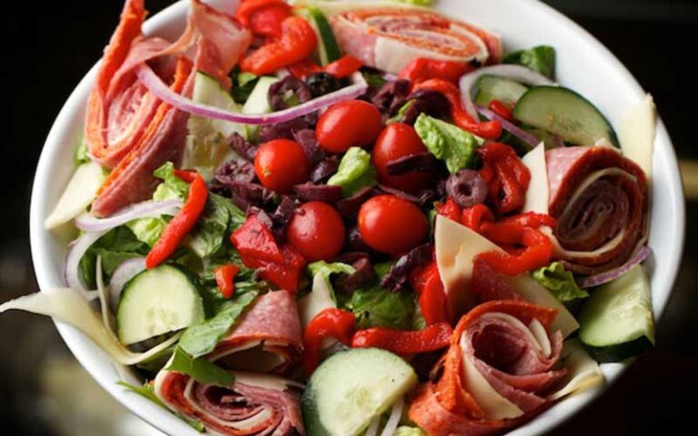 antipasto salad with peppers at carmelos pizzeria st augustine