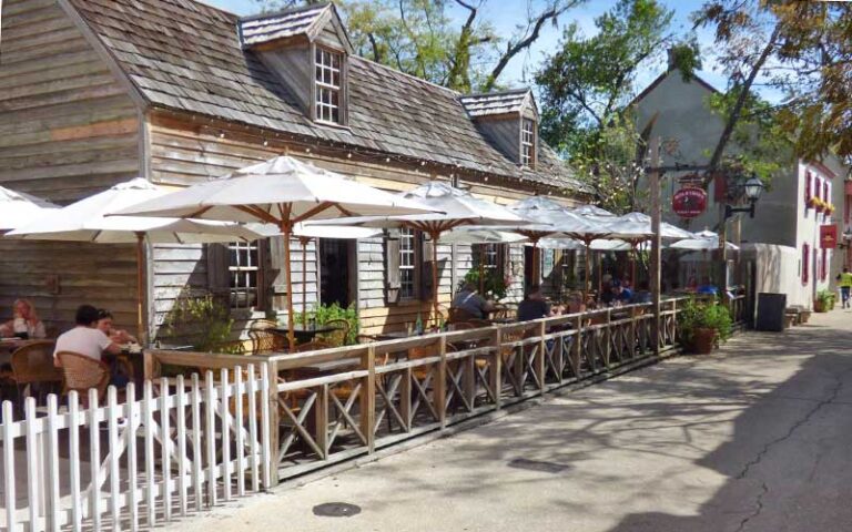 cabin style restaurant with shady patio area at st george street st augustine