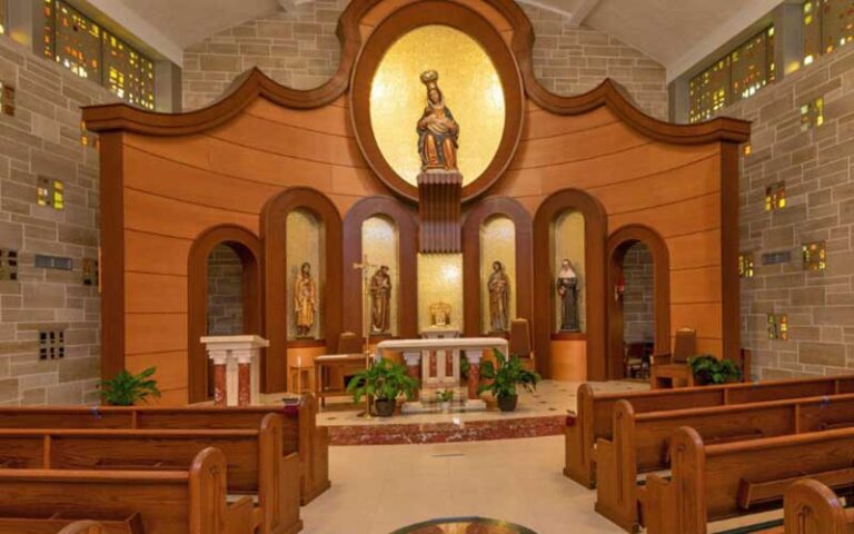 chapel with pews and altar at national shrine of our lady of la leche st augustine