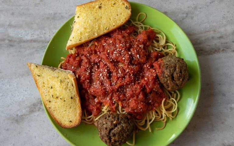 classic dish of spaghetti and meatballs at carmelos pizzeria st augustine