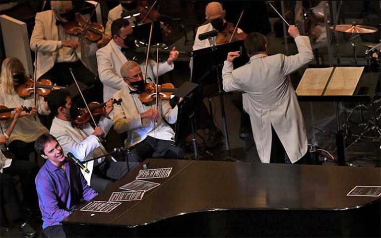closeup of orchestra with pianist singing at gulf coast symphony fort myers