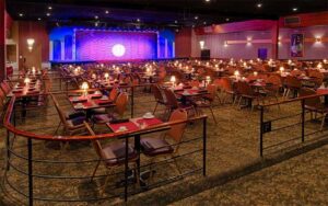 dining room with stage at broadway palm dinner theatre fort myers