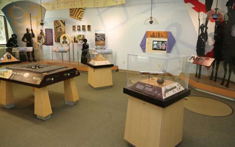 exhibits in museum room at fort mose state park st augustine