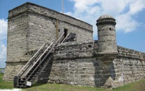 exterior day view of stone fort with stairs at fort matanzas national monument st augustine