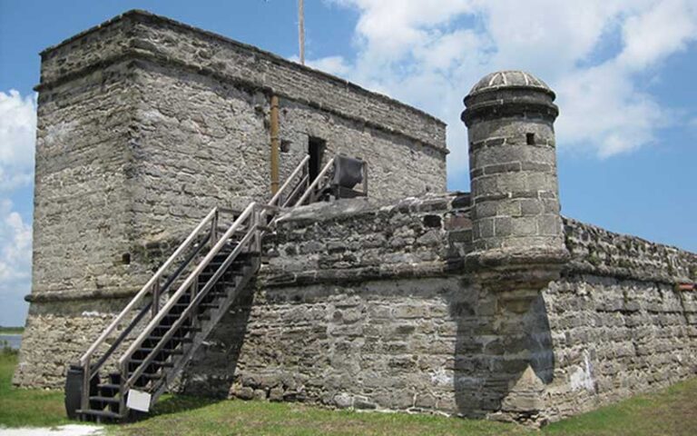 exterior day view of stone fort with stairs at fort matanzas national monument st augustine