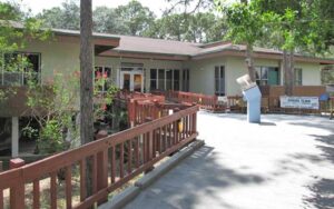 front entrance visitor center museum at calusa nature center planetarium fort myers