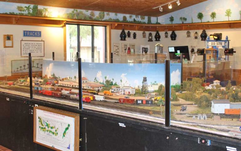 indoor model train setup with viewing area at railroad museum of south florida fort myers