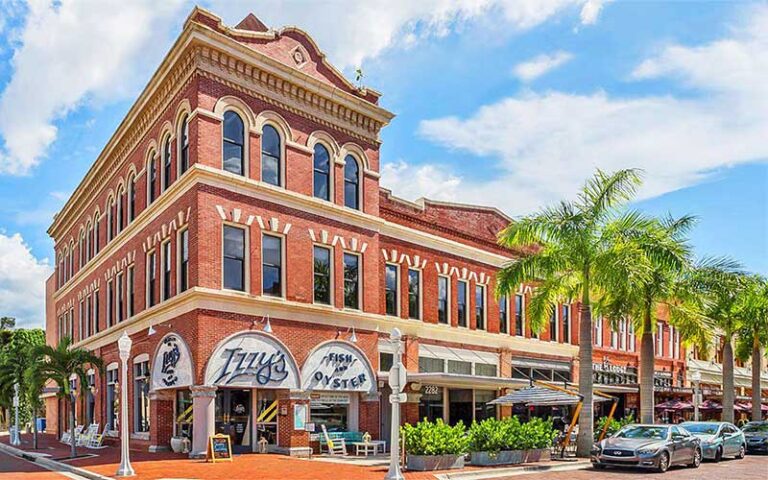 izzys historic building exterior on first street at fort myers river district