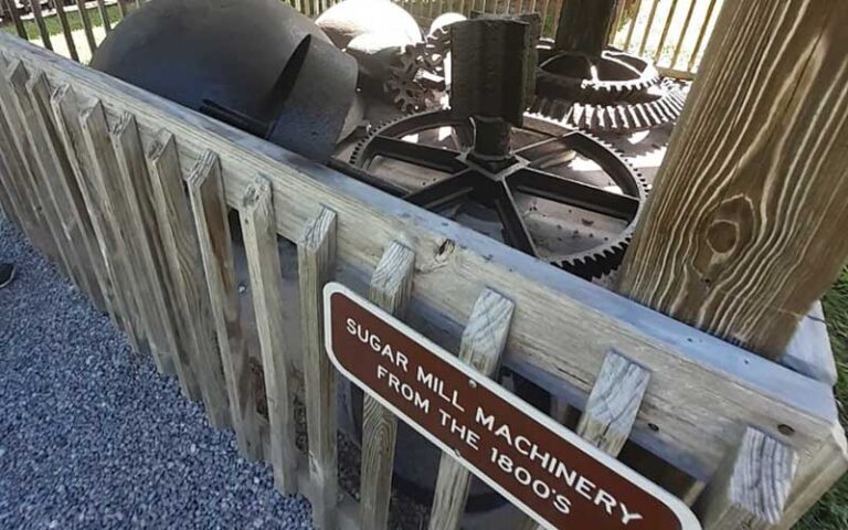 old machinery from historic mill at old sugar mill pancake house de leon springs