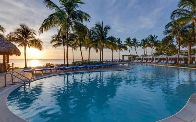 pool with palms and sunset at south seas island resort captiva sanibel fort myers