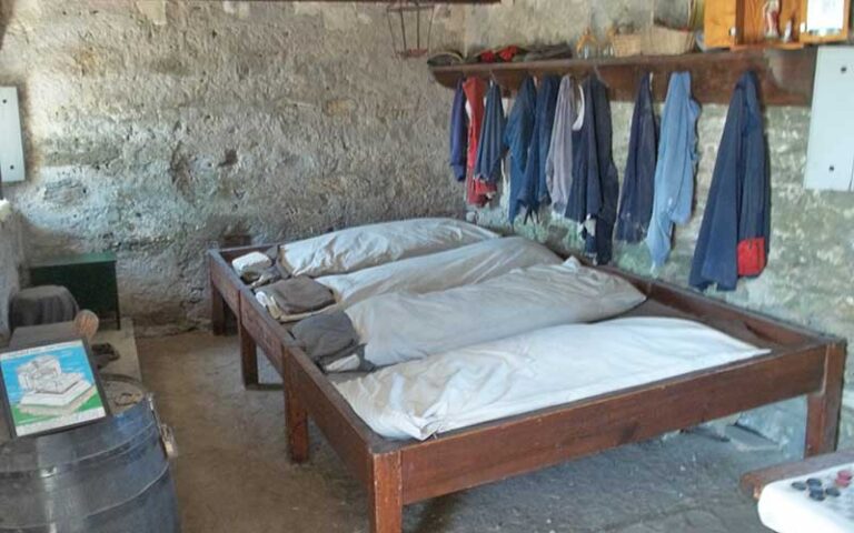 row of bunks barracks exhibit at fort matanzas national monument st augustine