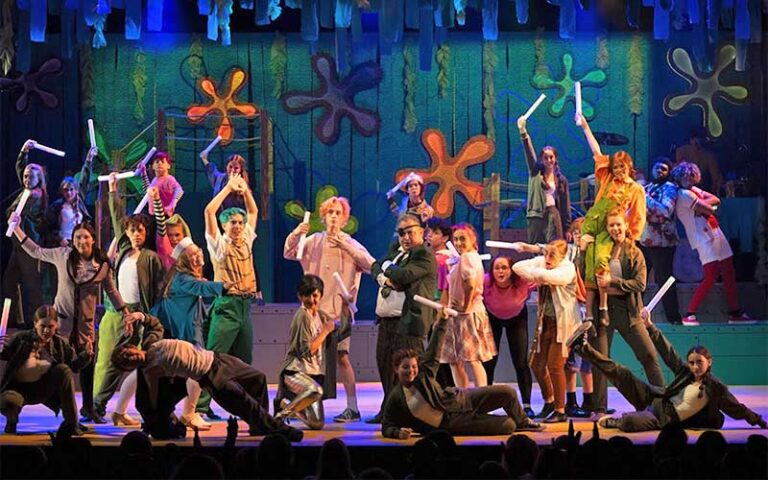 teen actors performing musical dance scene on stage at florida repertory theatre fort myers