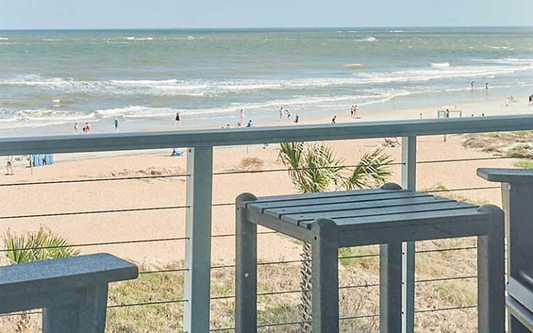 view from balcony of crowded beach at st augustine beach house vilano