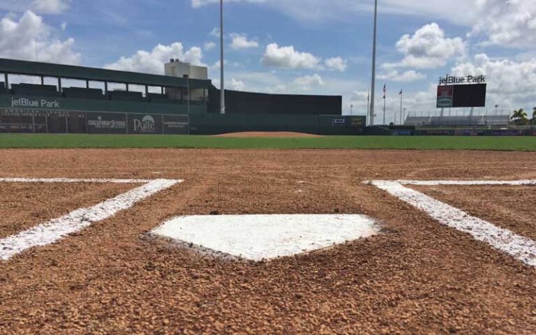 view from ground home base and outfield at jetblue park fort myers