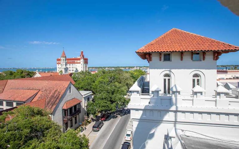 view over rooftops of downtown from suite at casa monica resort spa st augustine