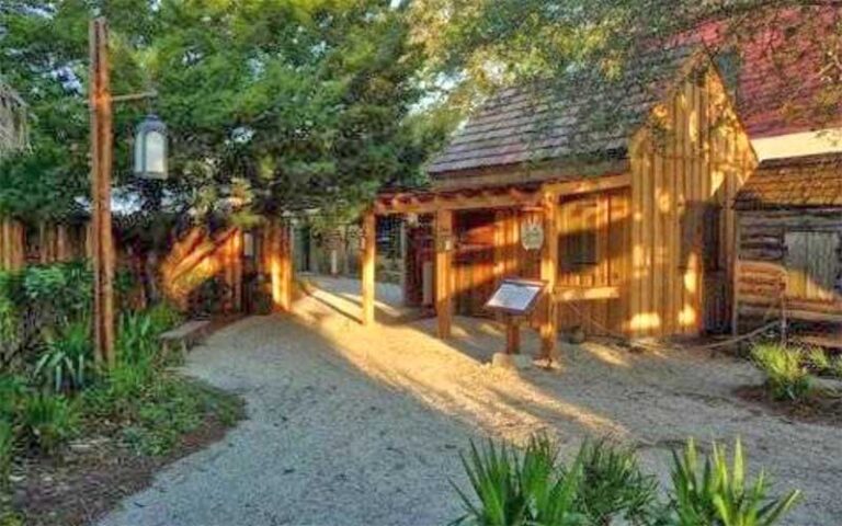 wooden buildings fortress setting at colonial quarter st augustine