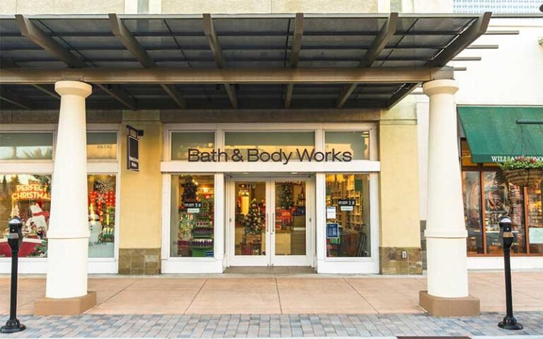 bath body works storefront with awning at the shops at wiregrass tampa