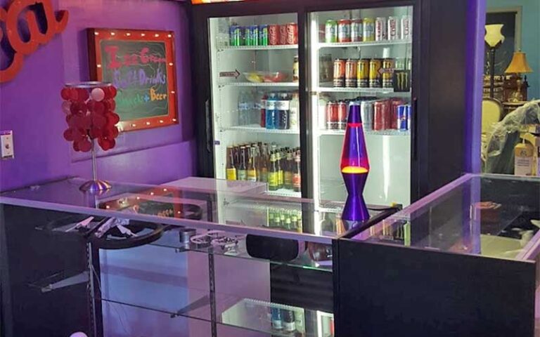 counter with beverage cooler at escape reality sarasota