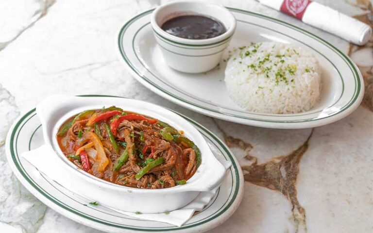 cuban entree with rice and beans at havana 1957 cuban cuisine shop at pembroke pines