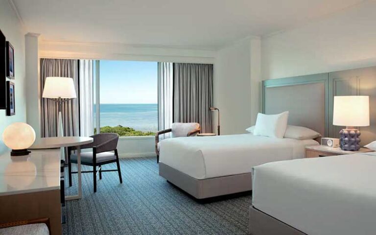 double queen bed suite with chic decor and bay view at grand hyatt tampa bay