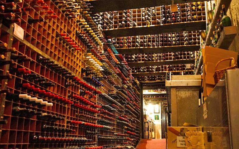 extensive wine cellar at berns steak house tampa