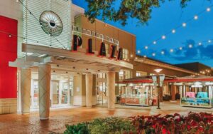 exterior at night mall entrance with kiosks at international plaza and bay street tampa