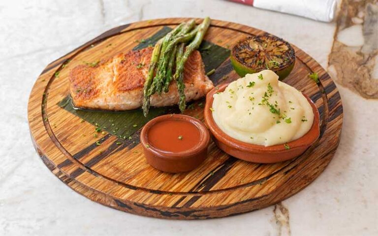 fish and asparagus entree at havana 1957 cuban cuisine shops at pembroke pines