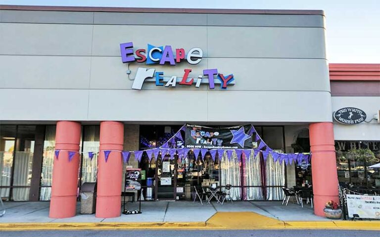 front exterior of store with sign and entrance at escape reality sarasota