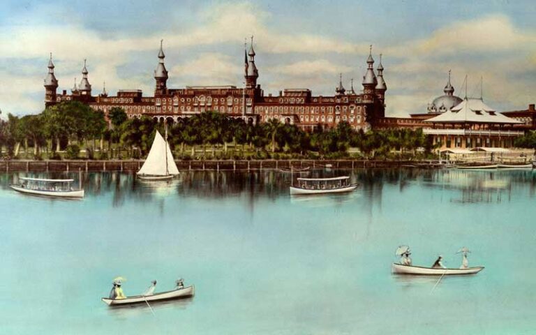 historic postcard art of tampa bay hotel at henry b plant museum tampa