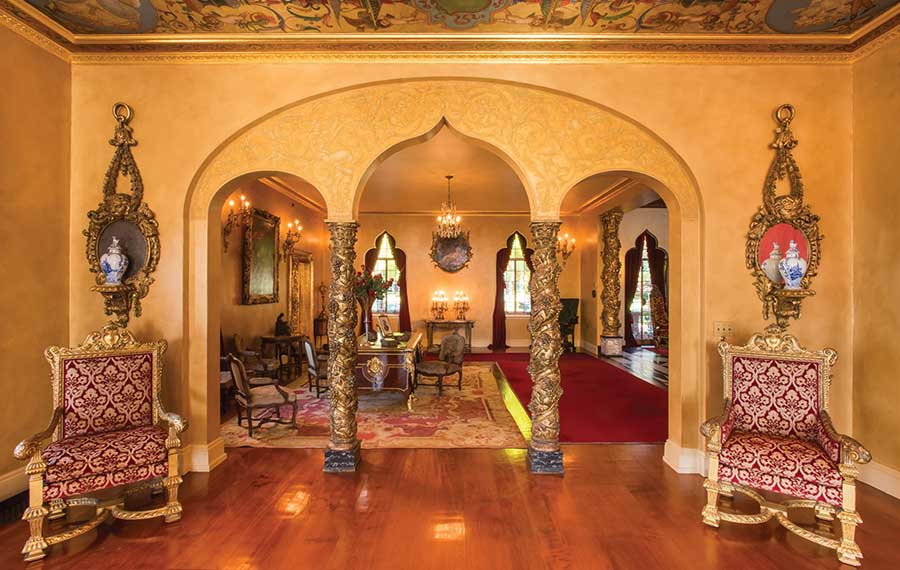 interior room of mansion museum with period piece at ca dzan sarasota