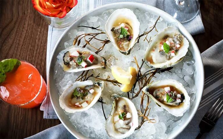 oysters platter with drinks at unit b eatery and spirits ft lauderdale