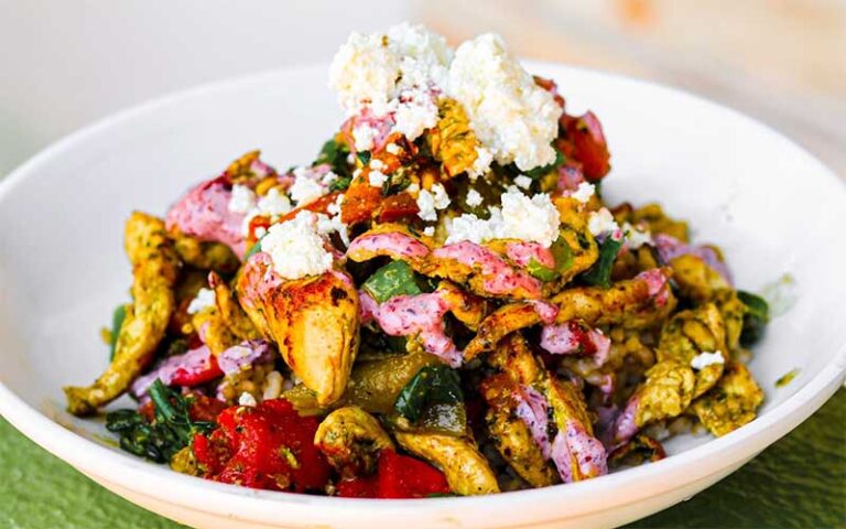 poke bowl with chicken ricotta at water flour tampa