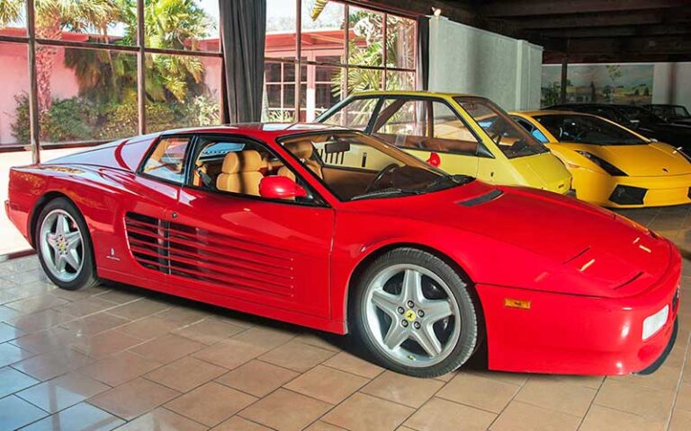 red iconic ferrari testarossa at sarasota classic car museum