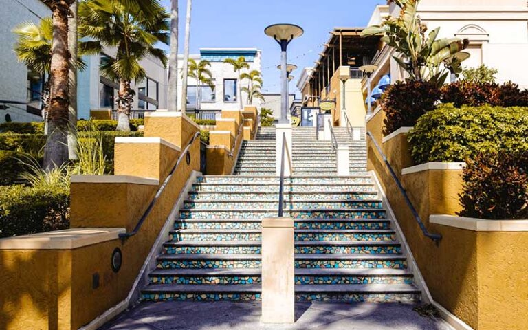 staircase with mosaic entrance to mall at international plaza and bay street tampa