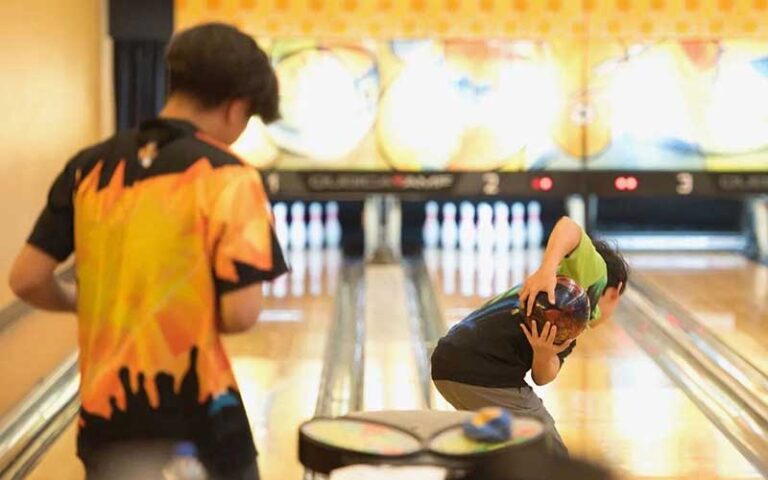 teens getting ready to bowl at sarasota lanes bowling