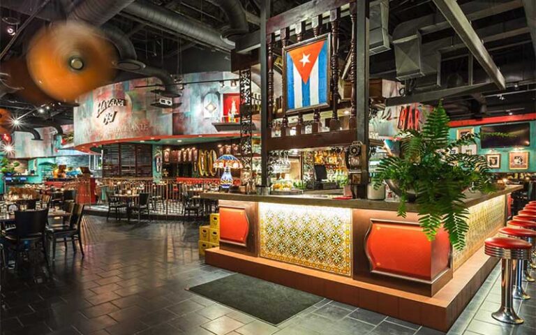 vibrant restaurant and bar interior with cuban flags at havana 1957 cuban cuisine shop at pembroke pines