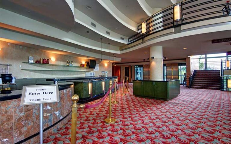 lobby with floating stairs and box office at kravis center for the performing arts west palm beach