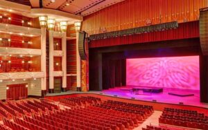 luxury theater interior with stage balcony and seating at kravis center for the performing arts west palm beach