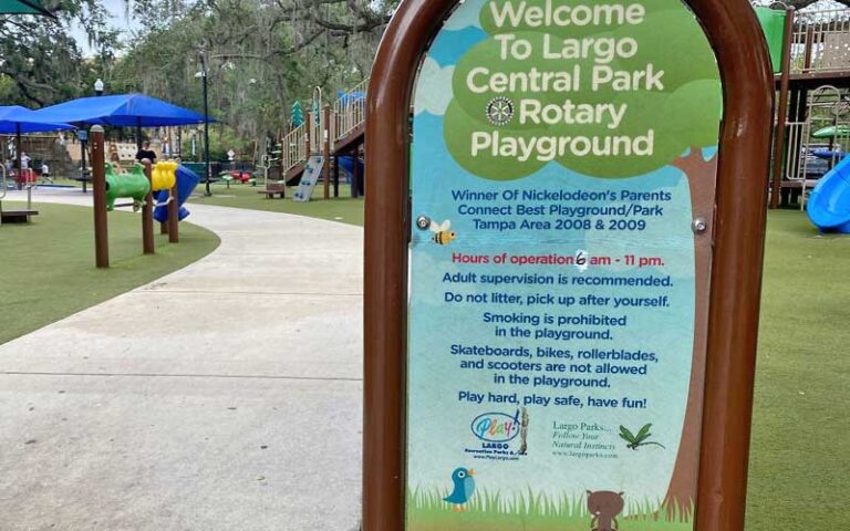 sign and playground at largo central park tampa clearwater