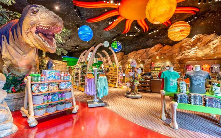 colorful store interior at t rex cafe disney springs
