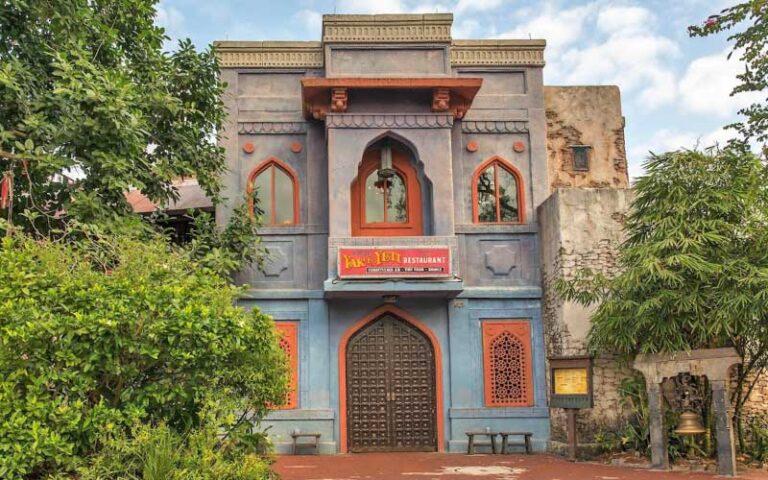 daytime exterior of indian asian facade at yak and yeti restaurant disney animal kingdom