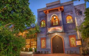 front exterior twilight at yak and yeti restaurant disney animal kingdom
